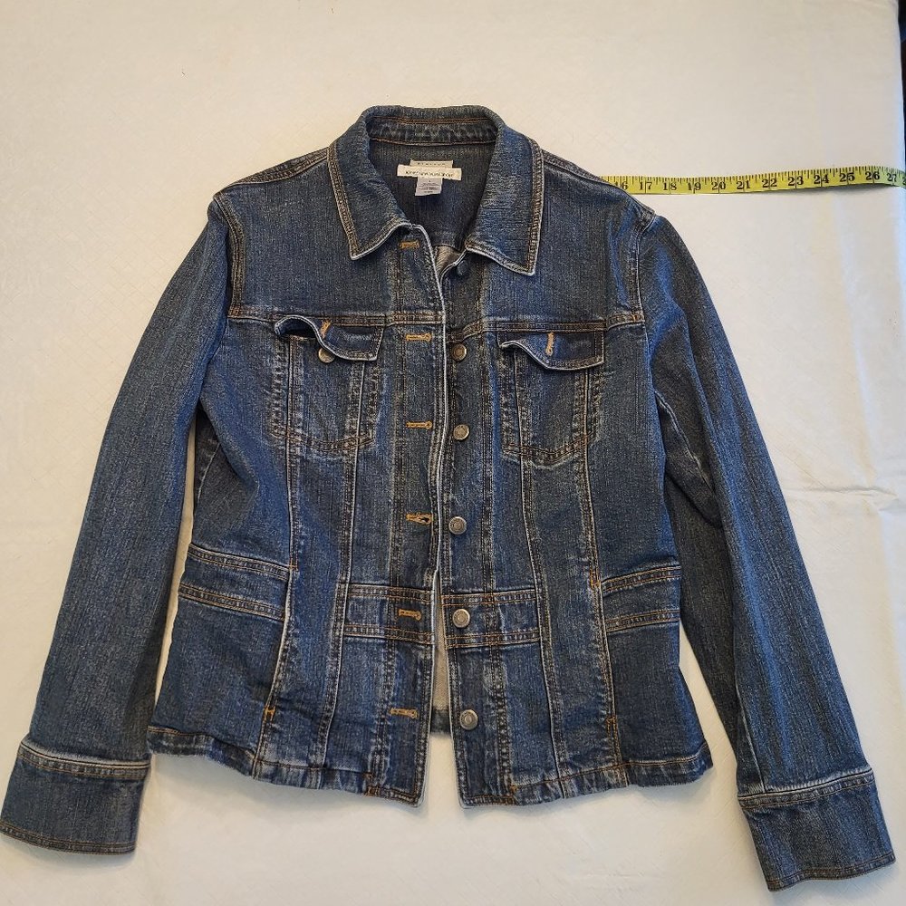 Jones New York Sport Womens Stretch Denim Jacket Size L